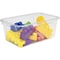 Storex Storage Bin, Clear, 5.2 in H, 7.8 in W, 12.1 in L, 5 PK STX62464U05C - alternate 2